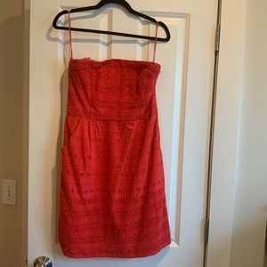 Red strapless dress size 8